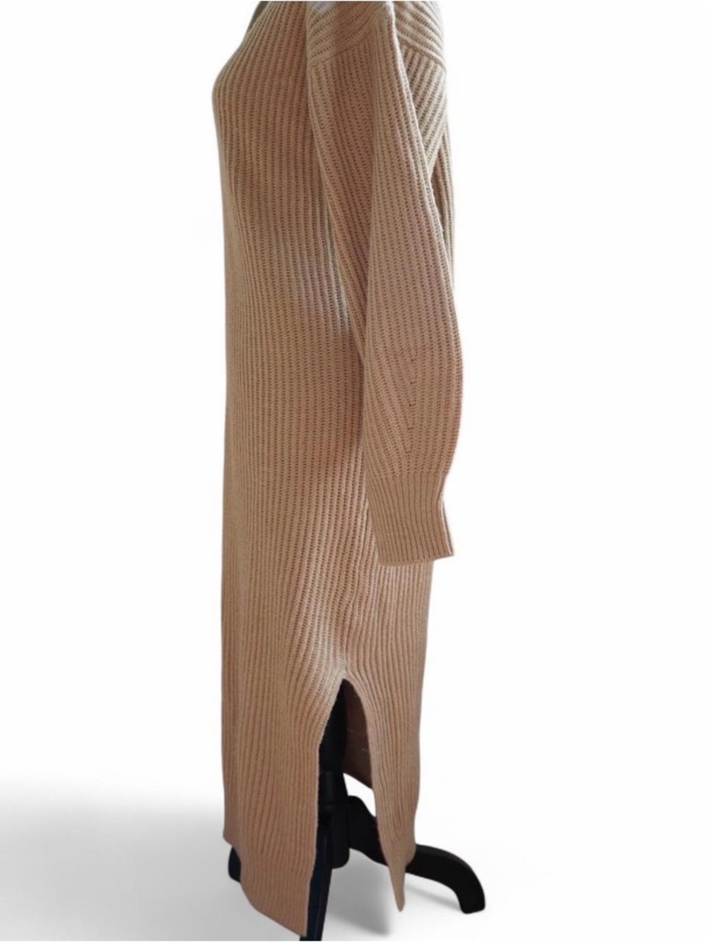 ASOS Camel Ribbed Maxi Sweater Dress - Picture 3 of 7